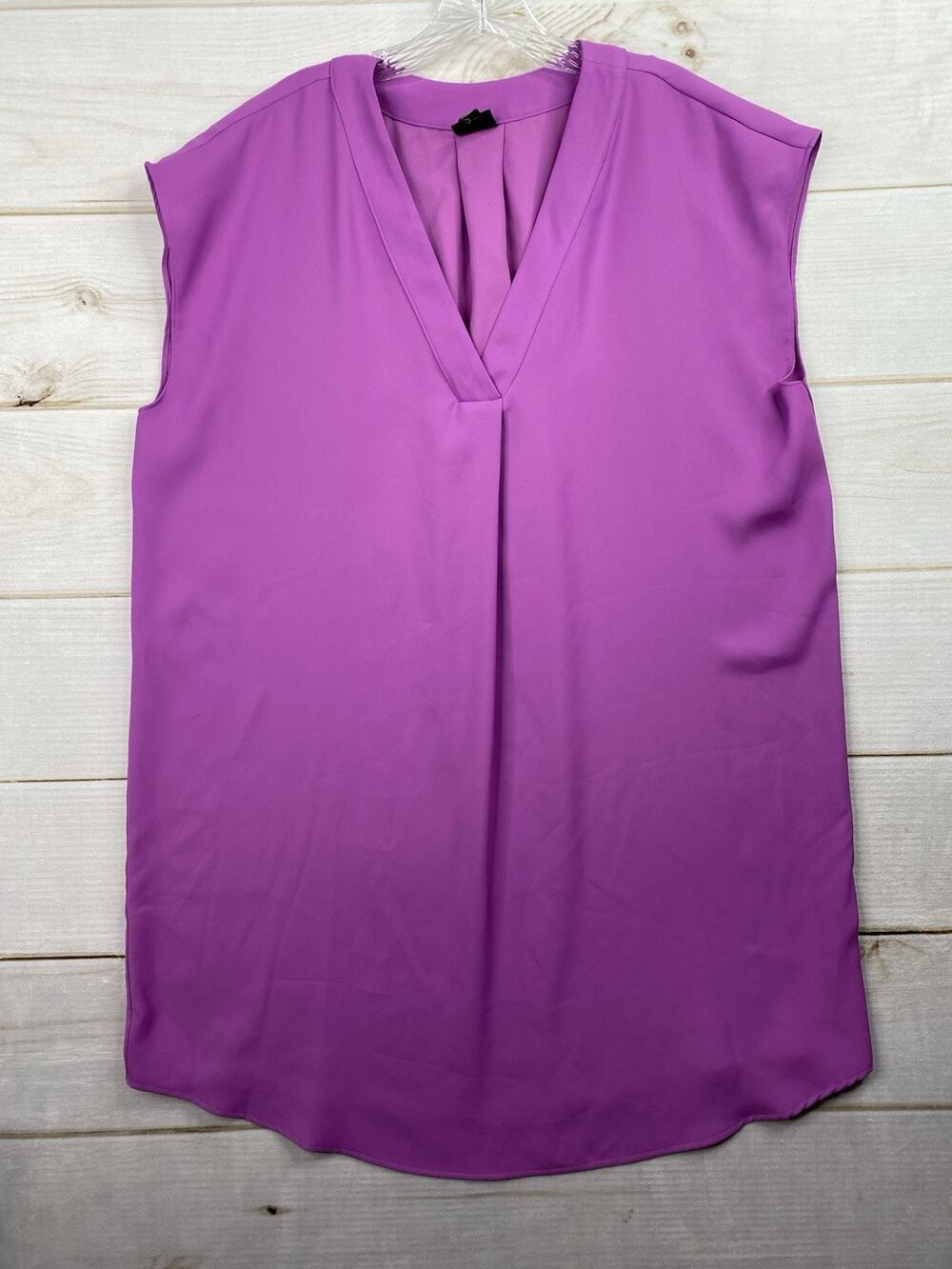 Worthington Tunic Mini Dress Womens XL Purple V Neck Sleeveless Pleated Career